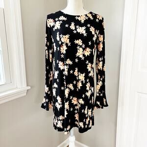 Cynthia Steffe Peach Floral Long Sleeve Dress